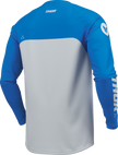 Blue THOR Ridemode Menace men's offroad ATV jersey, medium size, with bold graphics and breathable fabric.