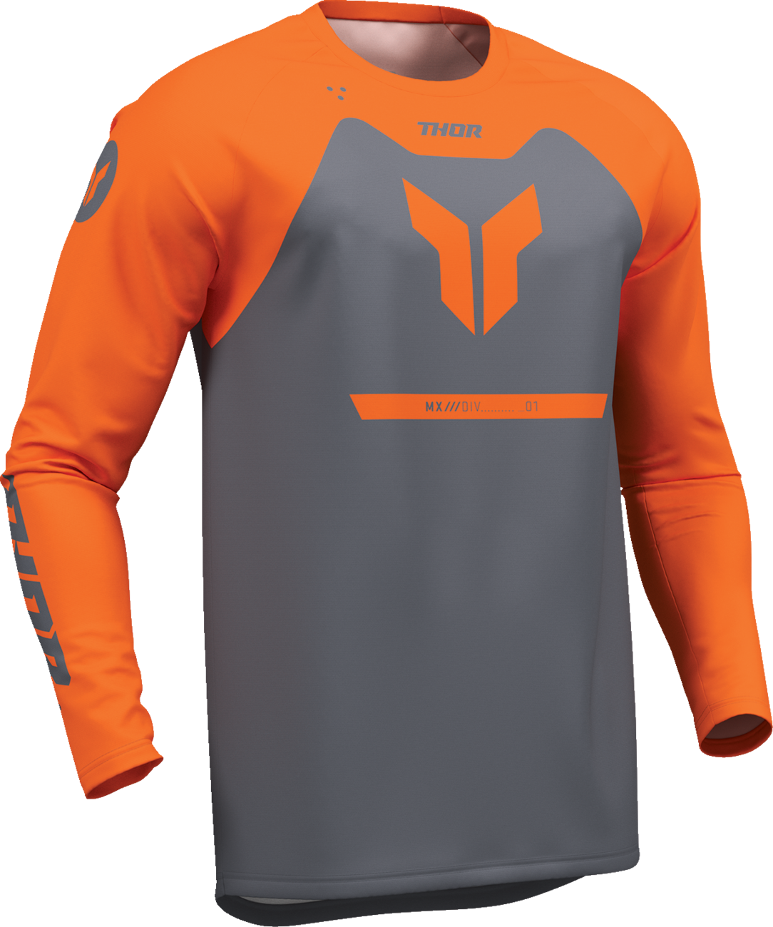Men's THOR Ridemode Menace ATV jersey in charcoal, 4XL, lightweight offroad motocross apparel for offroad riding.