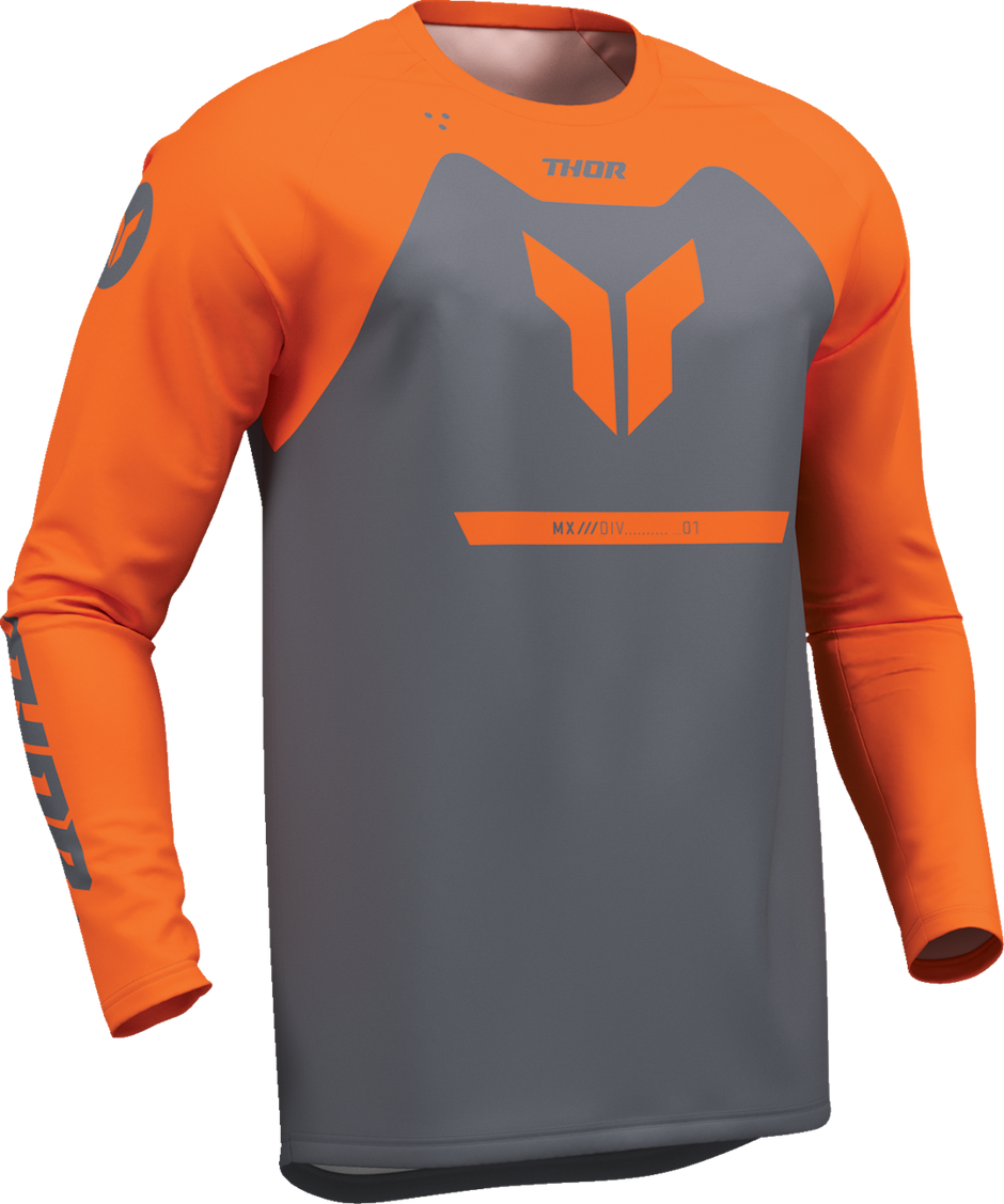 Men's THOR Ridemode Menace ATV jersey in charcoal, 4XL, lightweight offroad motocross apparel for offroad riding.