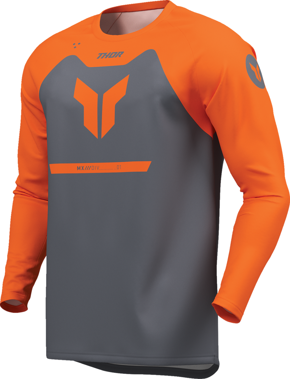 Men's THOR Ridemode Menace ATV jersey in charcoal, 4XL, offroad motocross apparel, with breathable fabric and bold design.