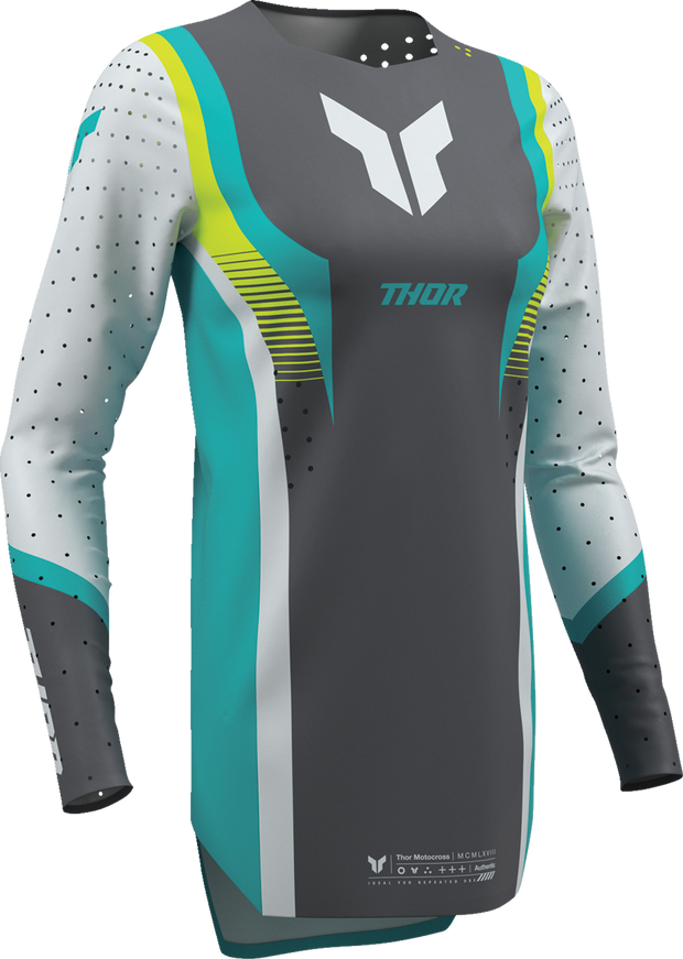 THOR Women's Sportmode Velocity Jersey - Gray/Aqua - XS 2911-0335