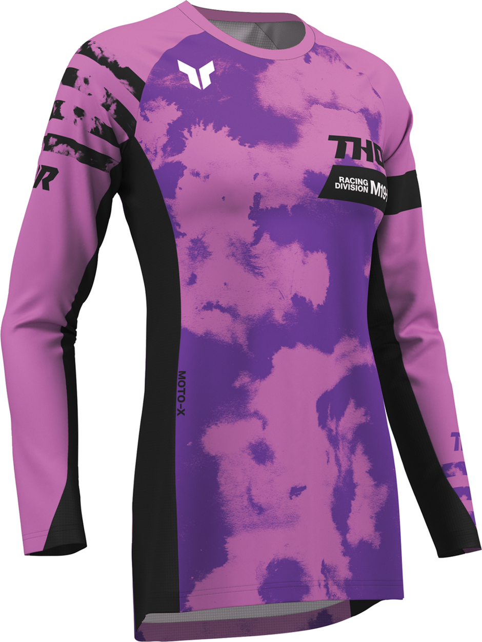 THOR Women's Launchmode Bleach Jersey - Black/Orchid - Small 2911-0341