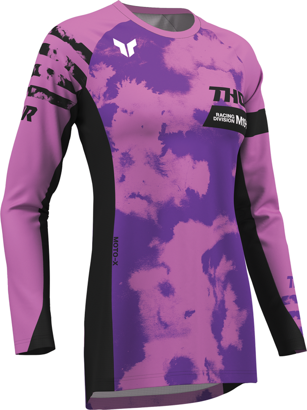 THOR Women's Launchmode Bleach Jersey - Black/Orchid - Small 2911-0341