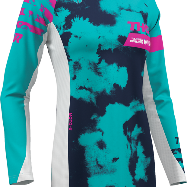 THOR Women's Launchmode Bleach Jersey - White/Aqua - Small 2911-0346