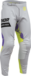 Gray and acid-colored THOR Launchmode bleach pants for offroad ATV riding, US size 30, durable and stylish offroad apparel.