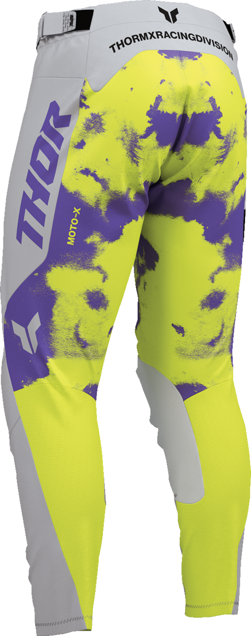 Gray THOR Launchmode Bleach Pants for offroad ATV riding, US size 30, featuring durable, stylish motocross gear design.