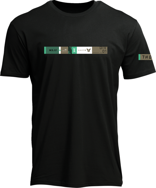 Black THOR Tangent T-Shirt in small size, casual men's apparel with a comfortable fit and simple design.