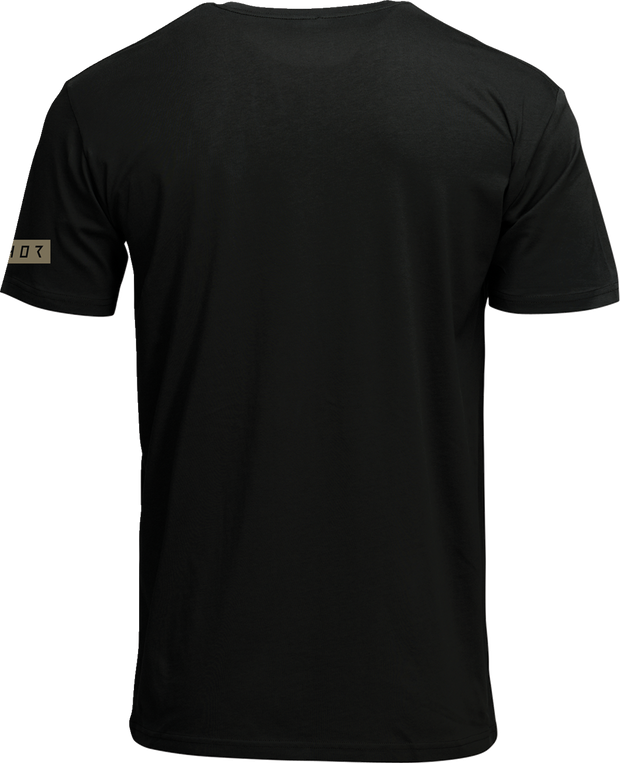Black THOR Tangent T-Shirt in small size, casual short-sleeve apparel with a comfortable fit and stylish design.