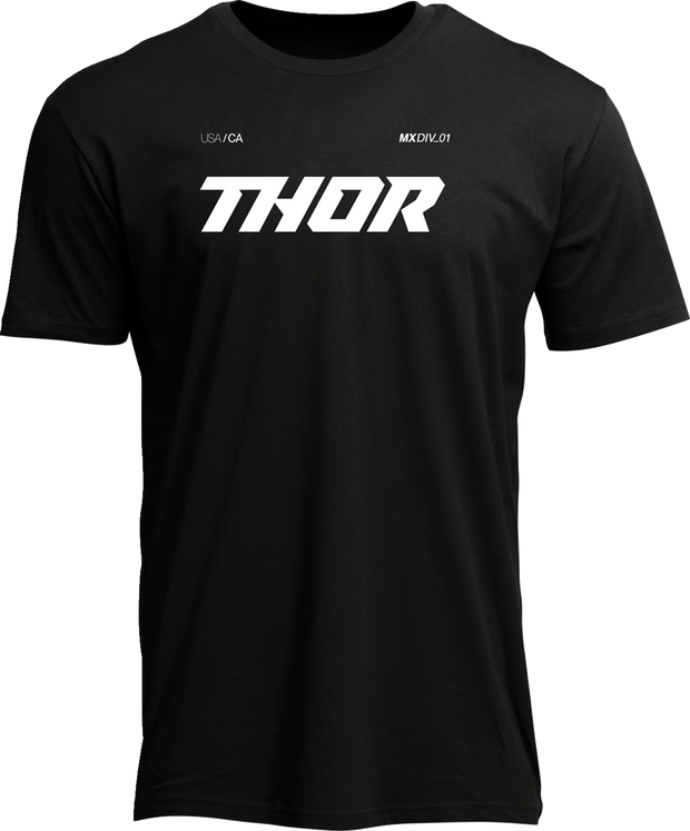 Black THOR Brave T-Shirt in Small size, casual men's apparel with a bold graphic design.