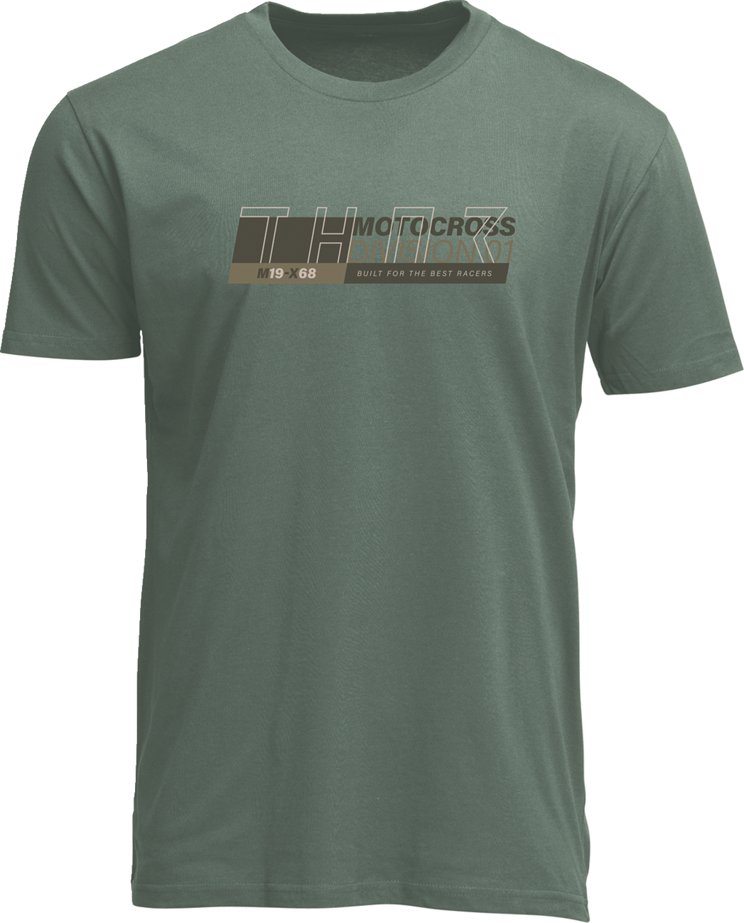OLIVE THOR Converge T-Shirt in XL, casual men's apparel with a classic fit and logo design, front view.