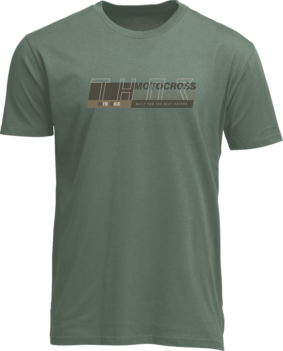 OLIVE THOR Converge T-Shirt in XL, casual men's apparel with a classic fit and logo design, front view.