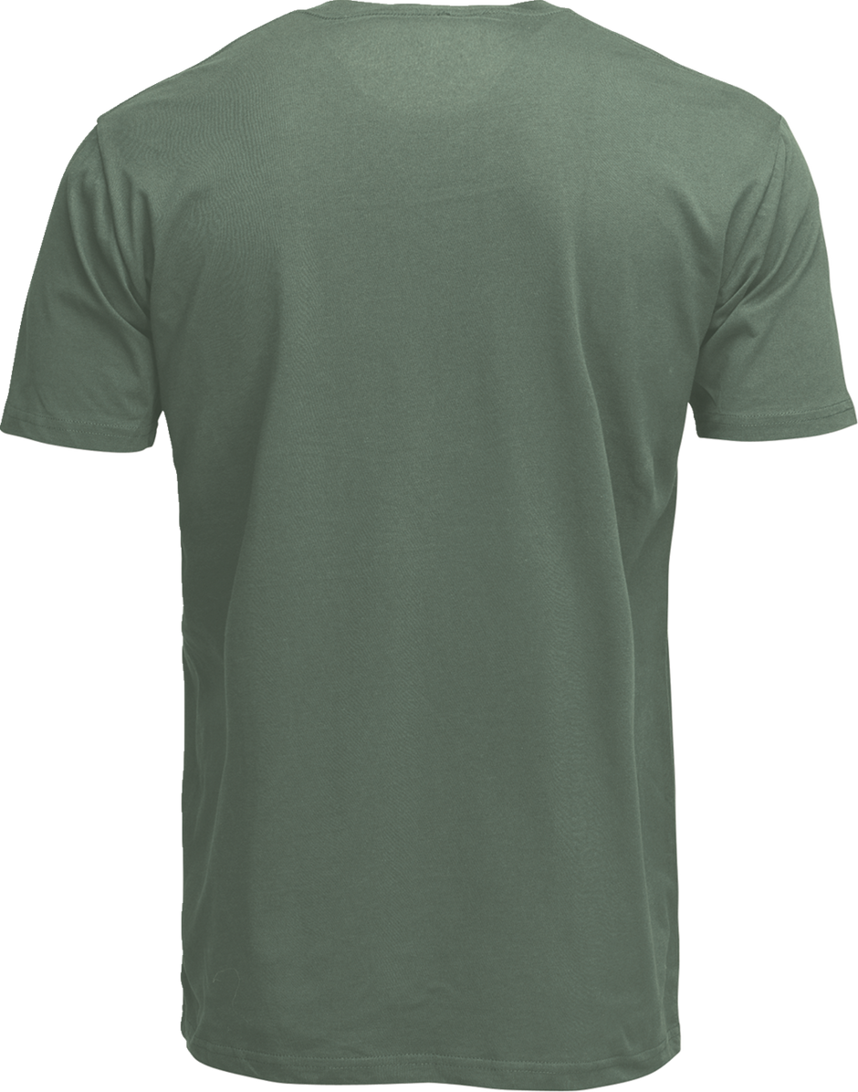 Olive THOR Converge T-Shirt in XL, casual men's apparel, front view showcasing the THOR logo design and fabric texture.