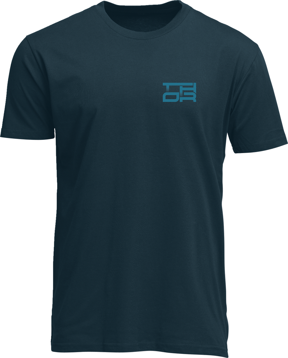 Navy THOR Section T-Shirt in small size, casual short-sleeve shirt with crew neck and logo detail, displayed flat.