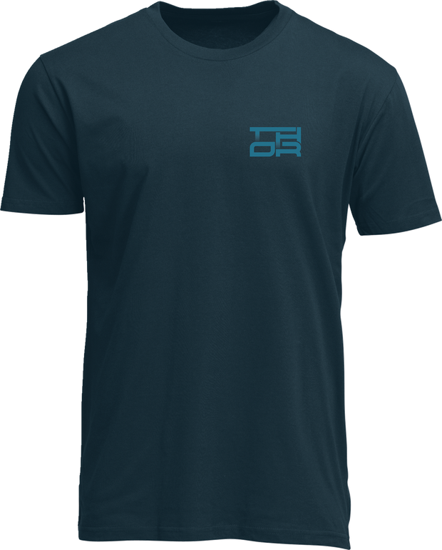 Navy THOR Section T-Shirt in small size, casual short-sleeve shirt with crew neck and logo detail, displayed flat.