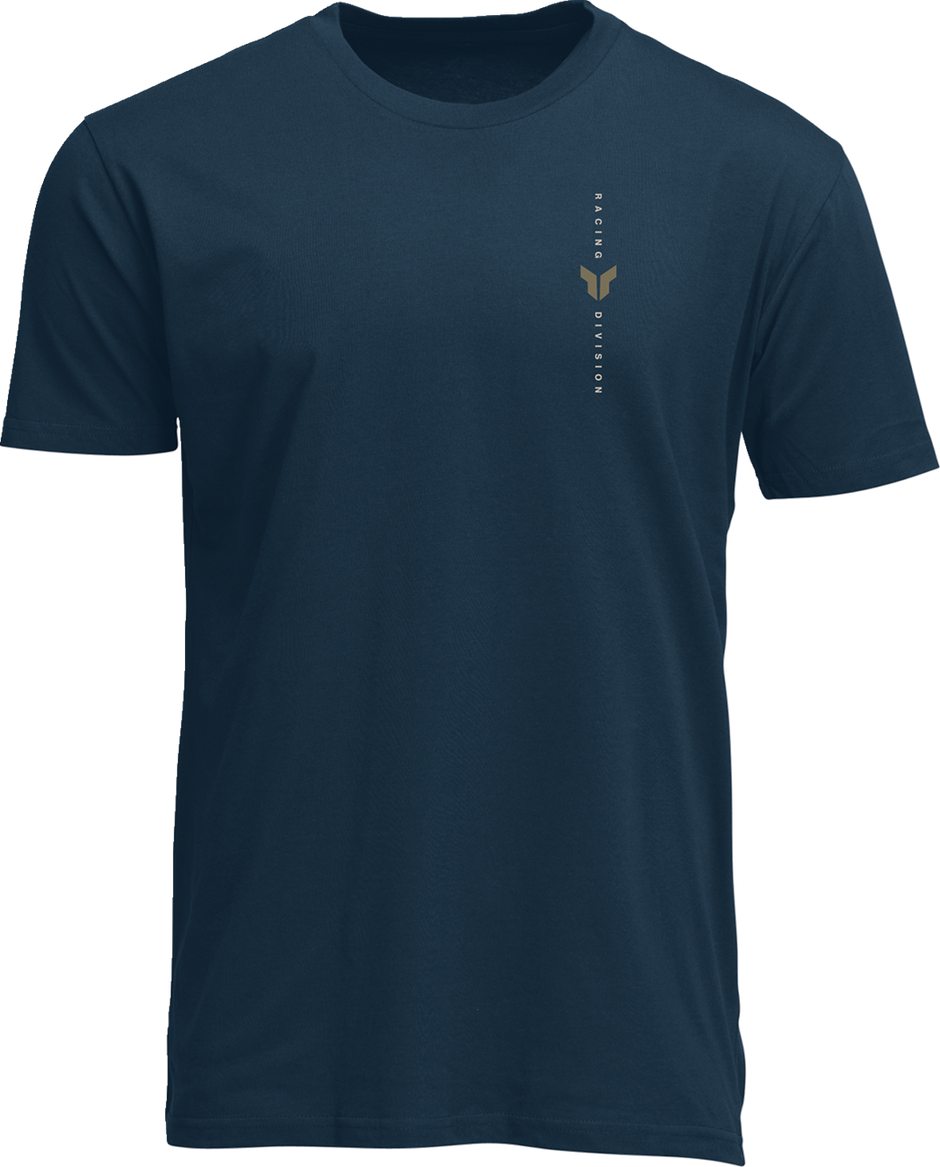 Navy THOR Vert T-Shirt in XL size, casual apparel with graphic design, made of soft fabric, front view showing the logo and print.