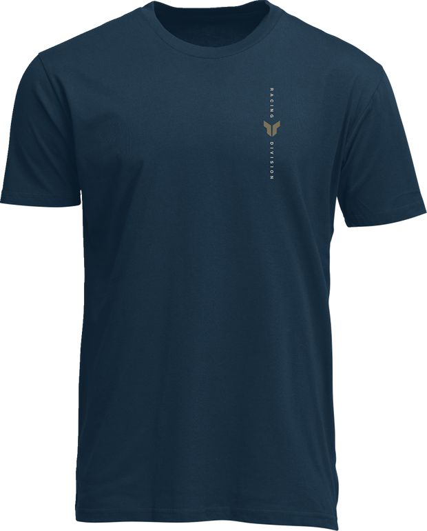 Navy THOR Vert T-Shirt in XL size, casual apparel with graphic design, made of soft fabric, front view showing the logo and print.