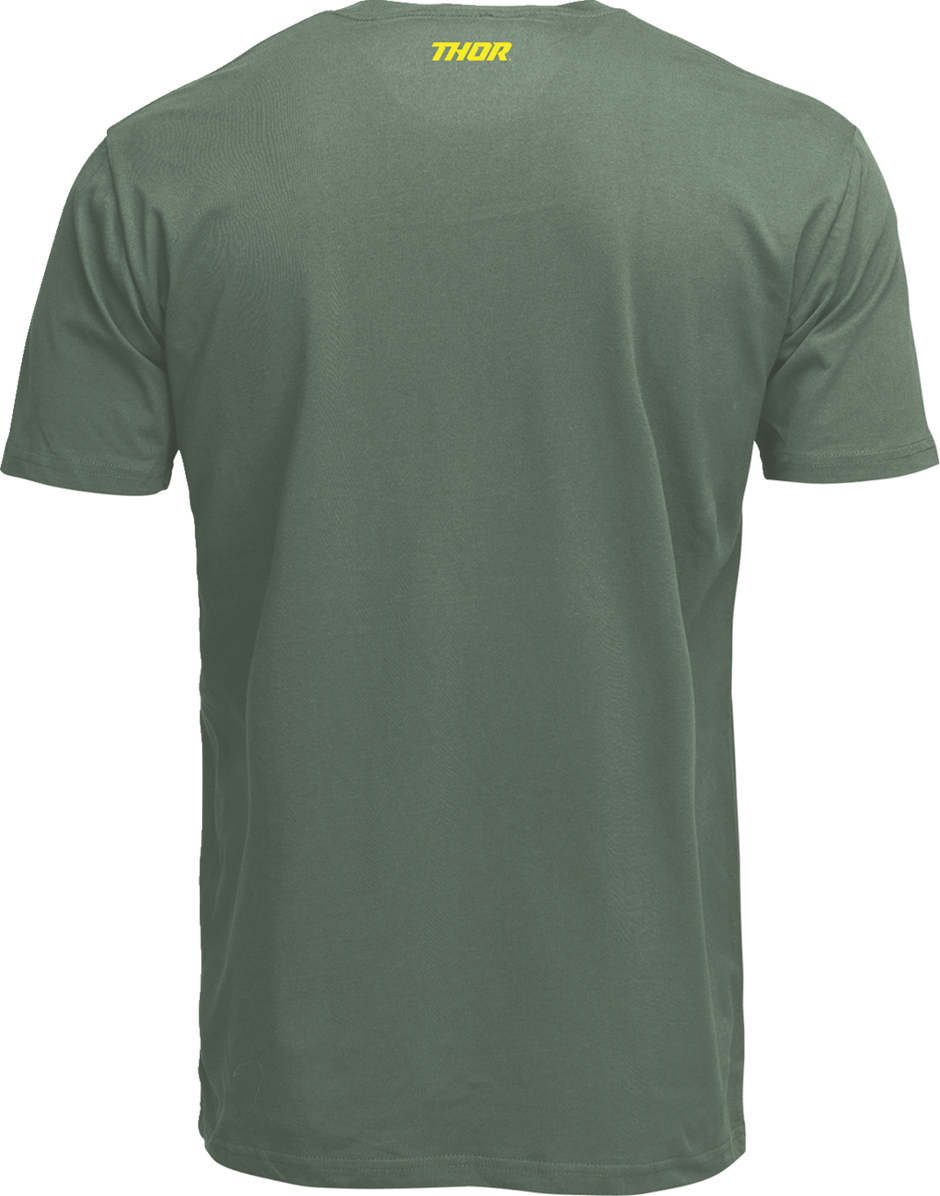 Olive THOR Warp T-Shirt in large size from Casual Apparel Group, featuring a comfortable fit and casual style.
