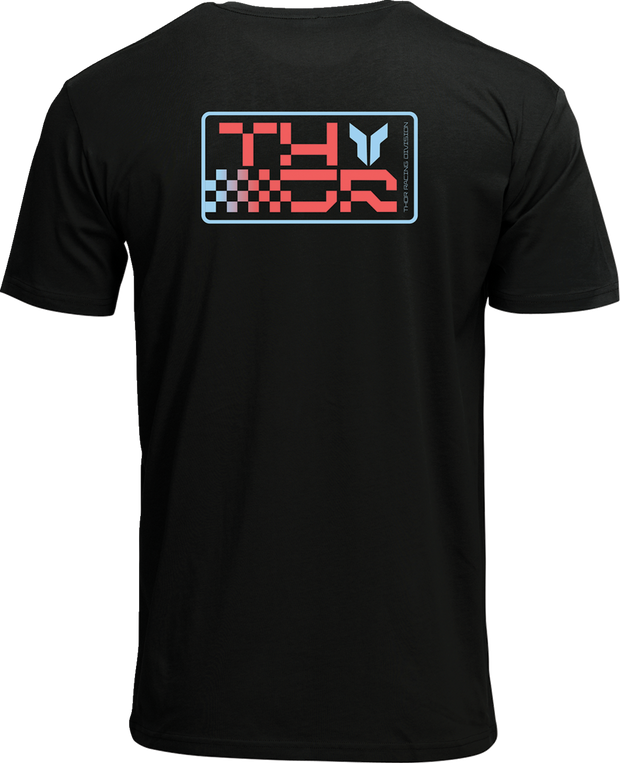 Black THOR Vantage T-Shirt in small size, casual men's apparel, soft fabric with logo detail, front view.