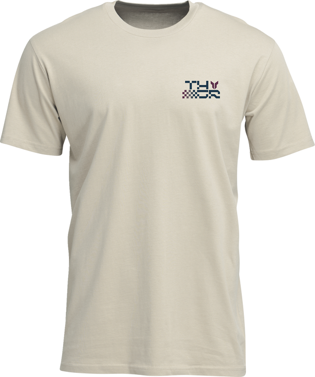 Cream THOR Vantage T-Shirt, large size, casual men's apparel, soft cotton fabric, front view with neckline and short sleeves.