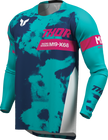 THOR Youth Launchmode Bleach Jersey - White/Aqua - 2XS 2912-2584