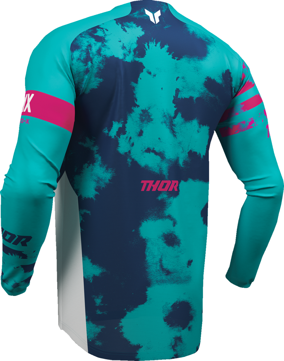THOR Youth Launchmode Bleach Jersey - White/Aqua - 2XS 2912-2584