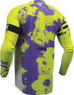 Gray and acid-colored THOR Launchmode Bleach jersey for offroad ATV riding, size small, featuring breathable fabric and sporty design.