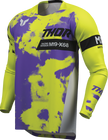 Gray and acid-colored THOR Launchmode Bleach Jersey for offroad ATV riding, small size, lightweight motocross apparel.