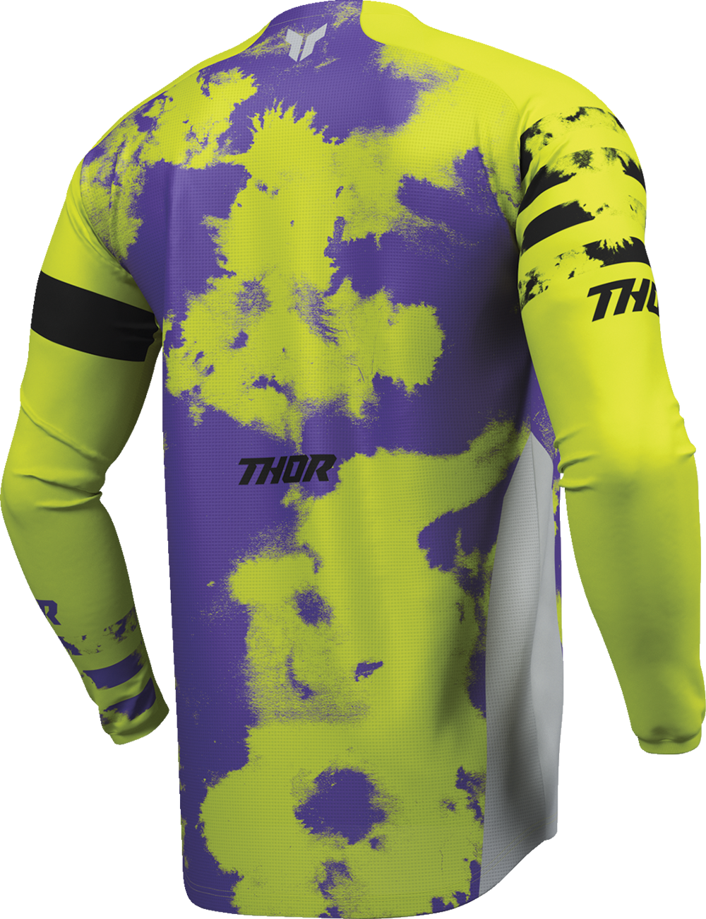Gray Thor Launchmode bleach jersey for offroad ATV riding, small size, with bold graphic design and moisture-wicking fabric.