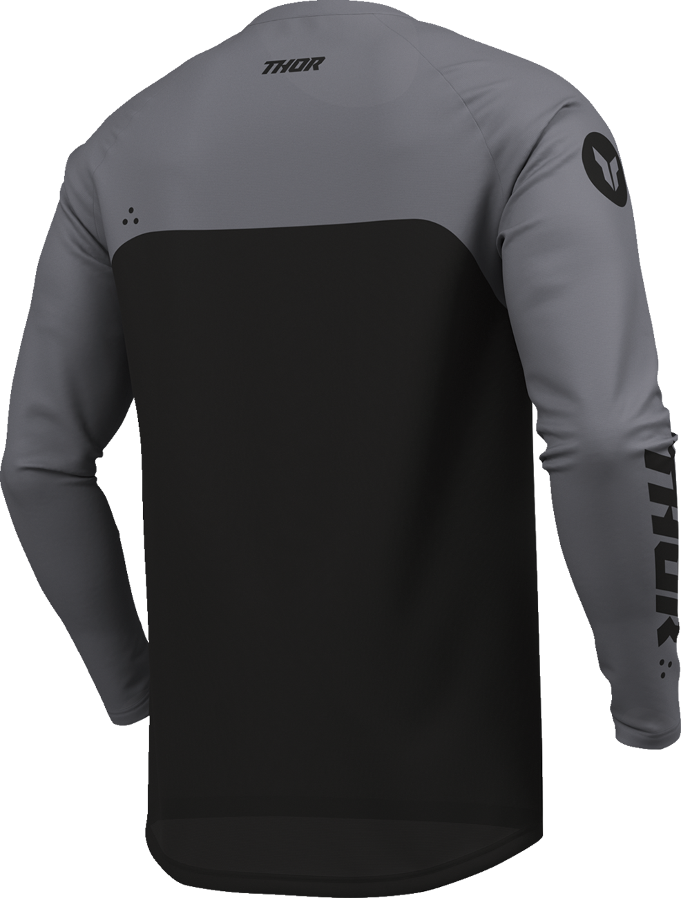 Black THOR Ridemode Menace ATV jersey in small size, featuring offroad motocross design and durable fabric.