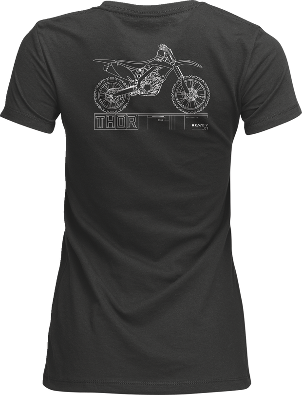 THOR Women's Blueprint T-Shirt - Charcoal - Small 3031-4322