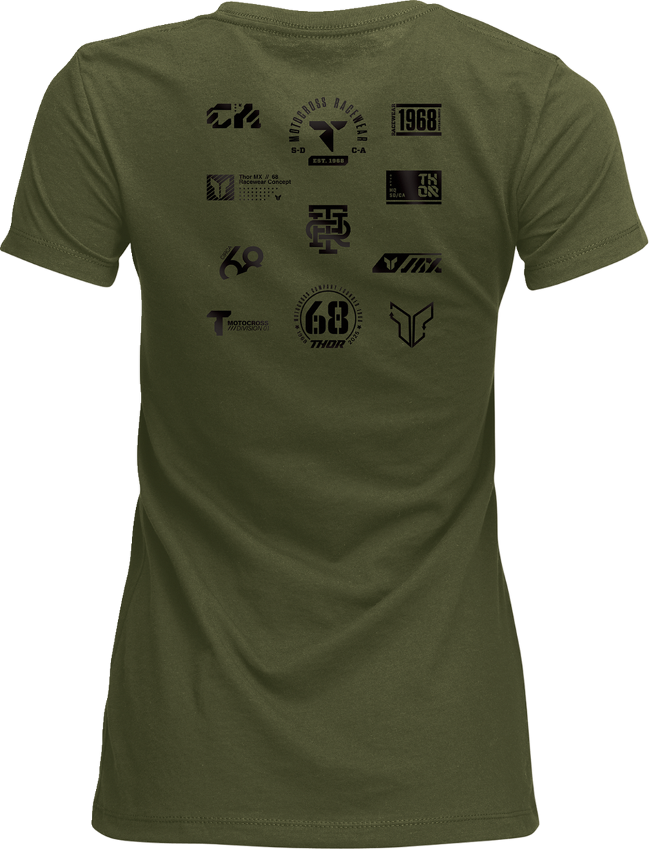THOR Women's Patched Up T-Shirt - Military Green - Large 3031-4336