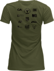THOR Women's Patched Up T-Shirt - Military Green - Large 3031-4336