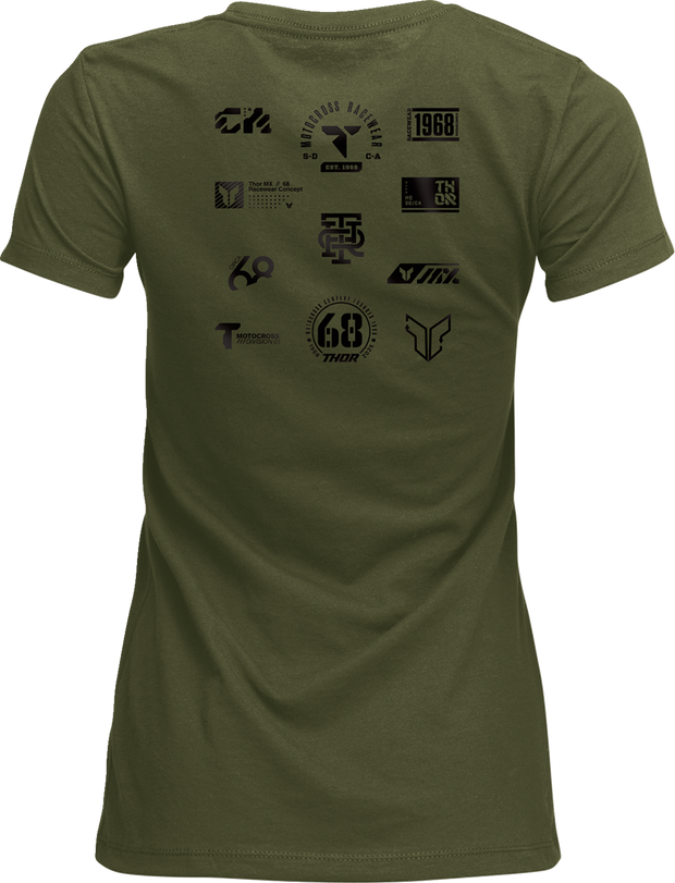 THOR Women's Patched Up T-Shirt - Military Green - Large 3031-4336
