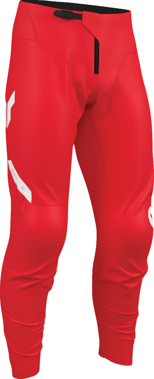 Red THOR Ridemode Menace offroad ATV pants, US 38, designed for durability and protection during off-road riding.