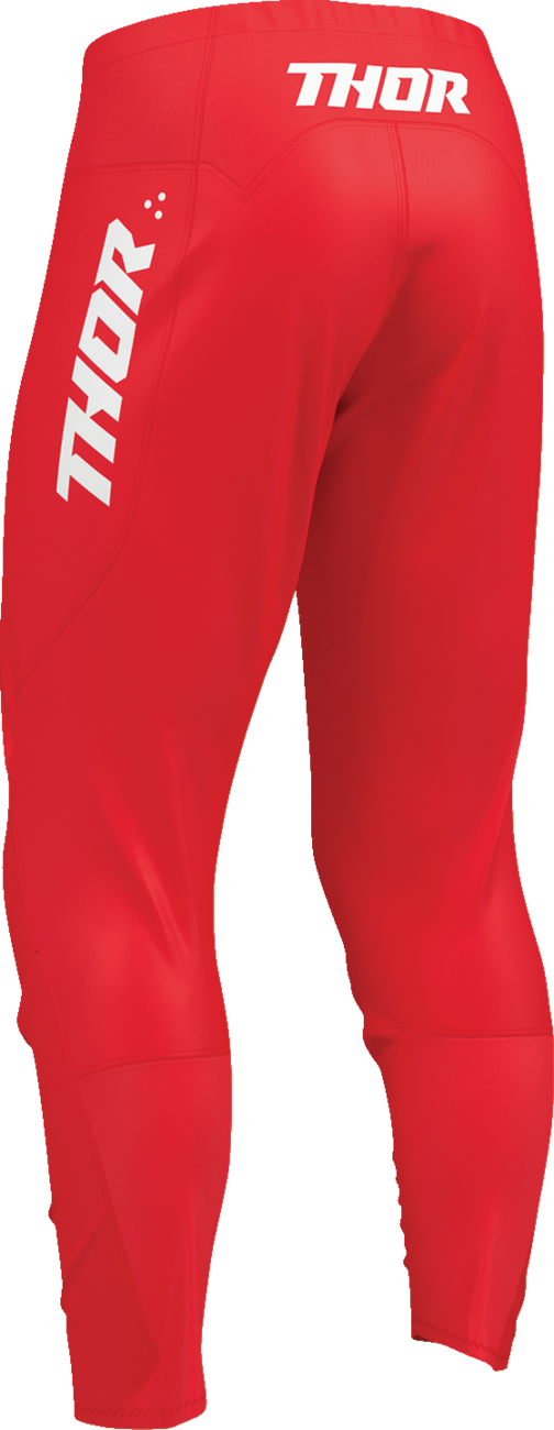 Red THOR Ridemode Menace Pants for men, offroad ATV riding gear, US size 38, designed for durability and comfort.