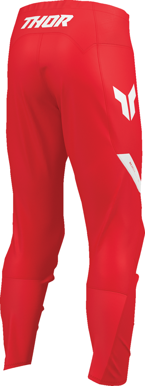 Red THOR Ridemode Menace ATV pants with knee padding and reinforced fabric, US size 38, designed for off-road riding.
