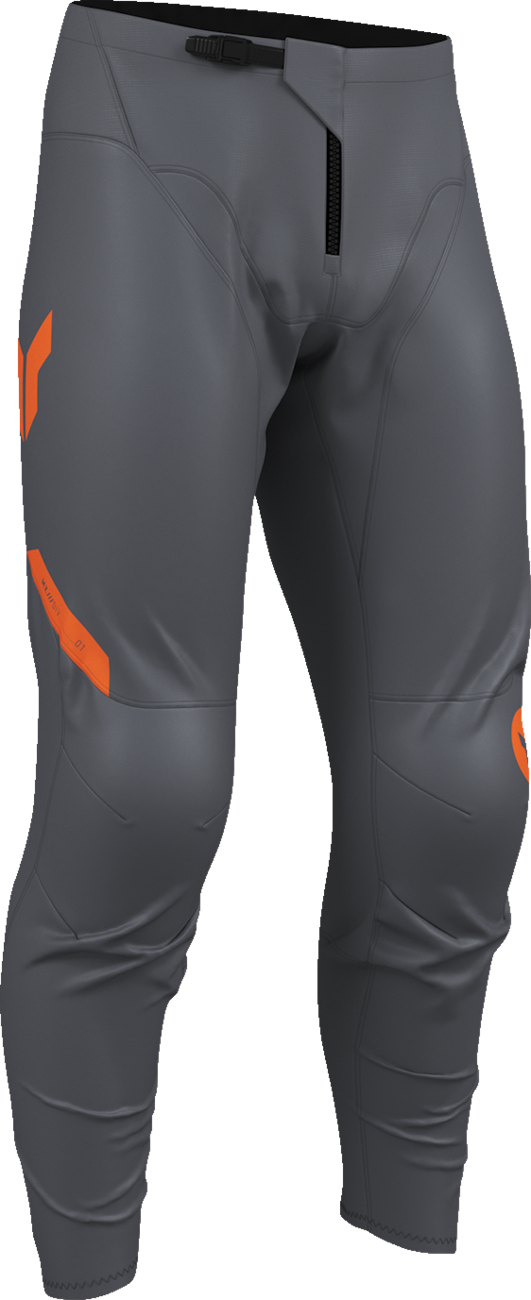 THOR Ridemode Menace ATV riding pants in charcoal color, US 42 size, designed for off-road motorcycle riding.