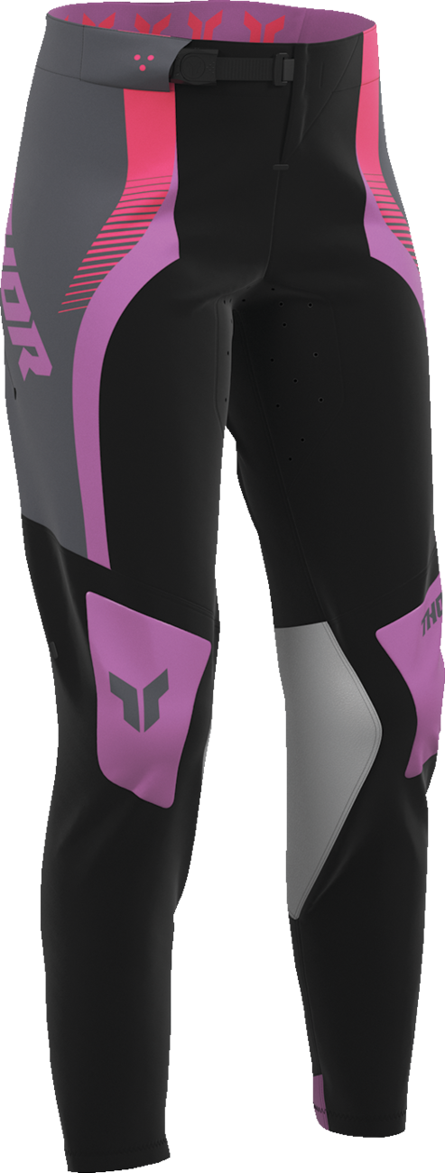 THOR Women's Sportmode Velocity Pants - Black/Orchid - US 00/0 2902-0399