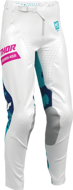 THOR Women's Launchmode Bleach Pants - White/Aqua - US 1/2 2902-0416