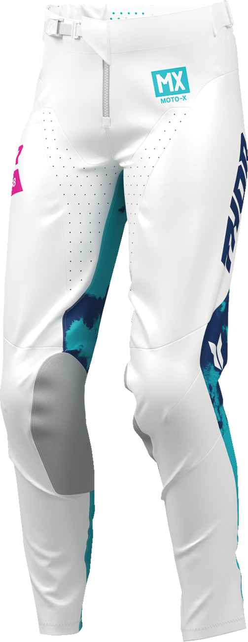 THOR Women's Launchmode Bleach Pants - White/Aqua - US 1/2 2902-0416