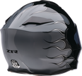 Black and gray Z1R Solaris 2.0 street modular helmet with flame design, shown in XS size profile.
