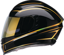 Z1R Jackal street full face helmet in black and gold with foil finish, size XS, designed for adult street riding.