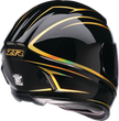 Black and gold Z1R Jackal street full face helmet in foil finish, adult size XS, with sleek aerodynamic design.