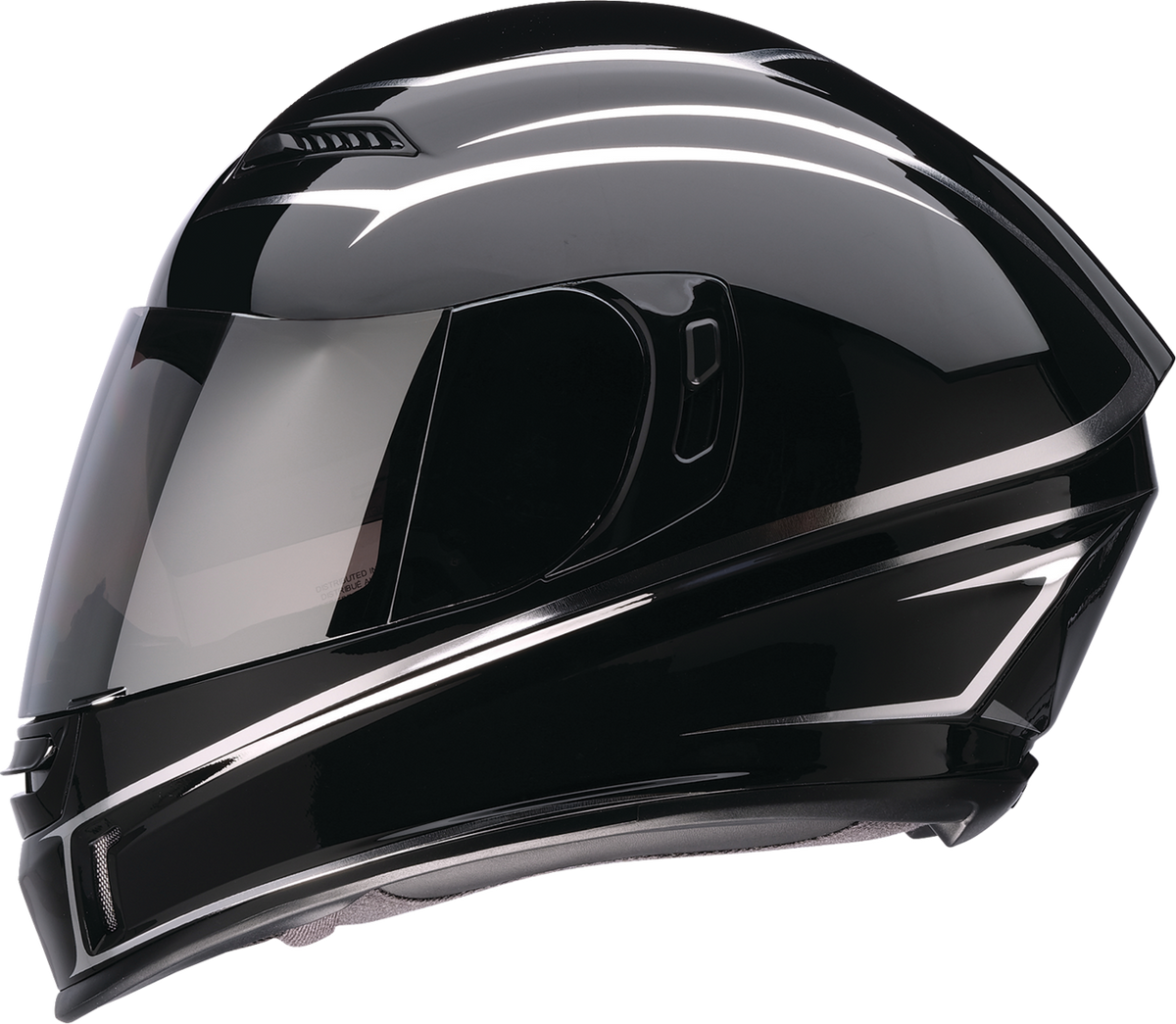 Z1R Jackal street full face helmet in black and silver foil, XS size, designed for adult motorcycle riders.