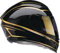 Z1R Jackal street full face helmet in black and gold with foil finish, size XS, designed for adult riders.