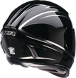 Black and silver Z1R Jackal full face street helmet in foil finish, size XS, with sleek design and ventilation vents.
