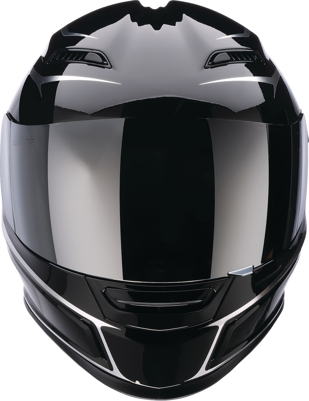 Z1R Jackal street full face adult helmet in black and silver foil, size XS, with aerodynamic design and secure chin strap