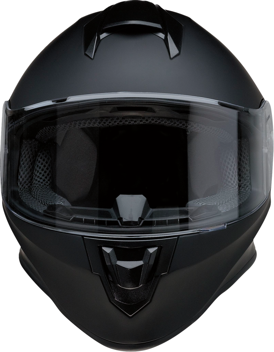Z1R Youth Warrant 2.0 helmet in flat black, medium size, street full face child helmet with solid design and secure fit.