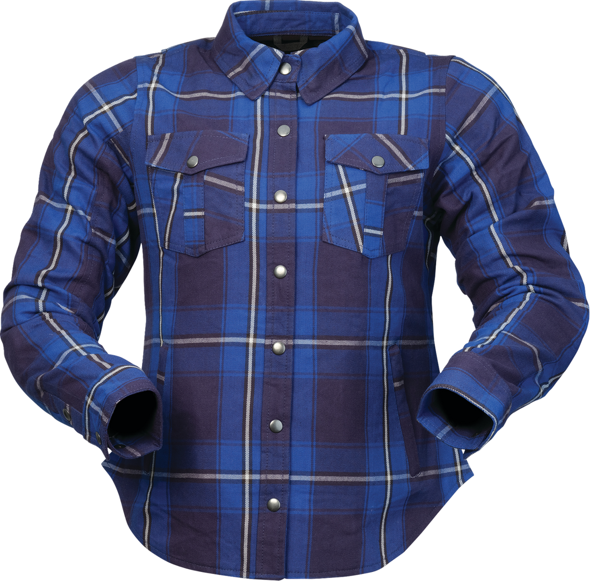Z1R Women's Ashwood Flannel shirt in blue, small size, featuring a casual streetwear style with a soft, plaid pattern.