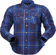 Z1R Women's Ashwood Flannel shirt in blue, small size, featuring a casual streetwear style with a soft, plaid pattern.